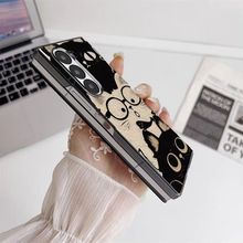 黑白猫咪适用三星zfold6折叠屏手机壳fold5翻盖皮套fold4女fold3