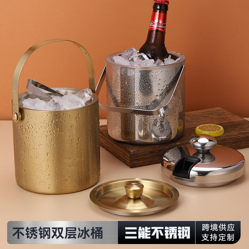 304 acero inoxidable doble cubierta de hielo sellado aislamiento térmico bar de aislamiento frío KTV cerveza barril de hielo