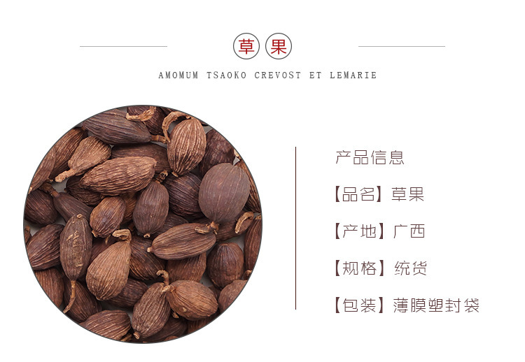 Dried Tsaoko Fruit Kernels Cao Guo Ren Whole Bulk Culinary Herb for Cooking and Braising specifications