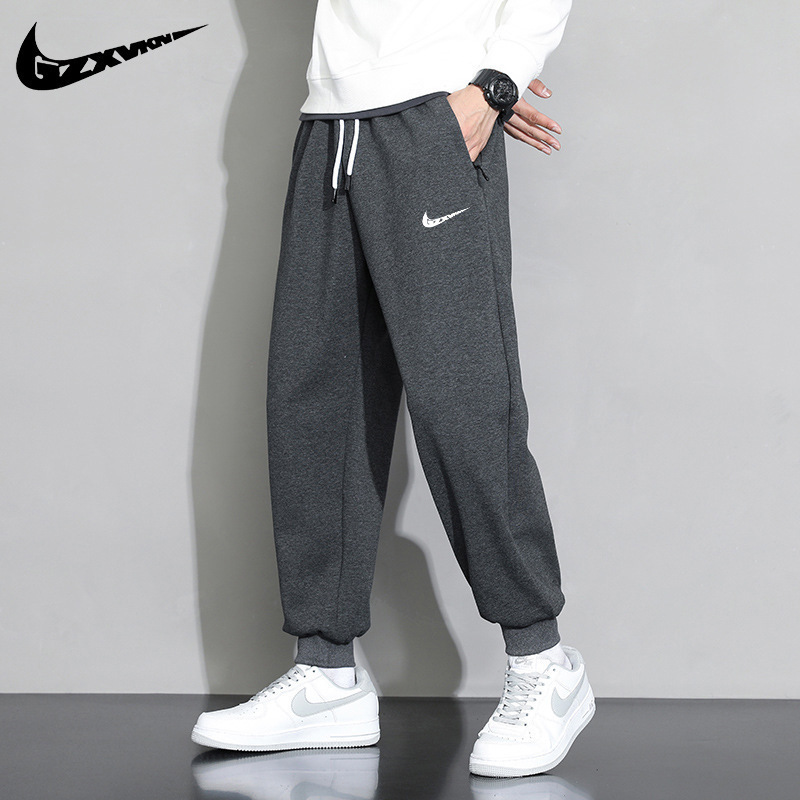 Men's Clothing 2025 Spring and Autumn Pants Men's Sports Casual Pants Loose Joggers Fleece-Lined Thickened Couple Student Sweatpants Women