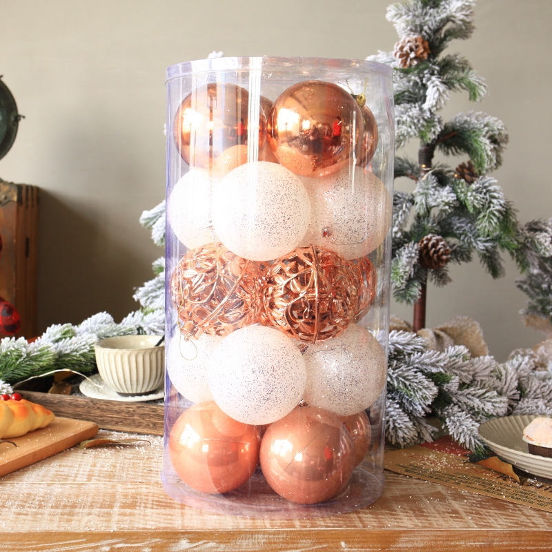 Liquidación 2023 escena de decoración de Navidad transfronteriza BOLA DE Navidad bola macaron centro comercial ventana techo bola hueca
