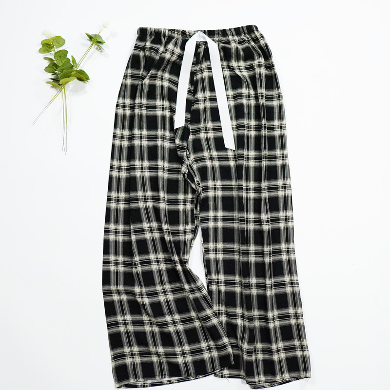 Pantalones de pijama de verano Source 45 de algodón y seda, pantalones anchos de nueve puntos para mujer, finos, talla grande, pantalones holgados para aire acondicionado, pantalones de playa