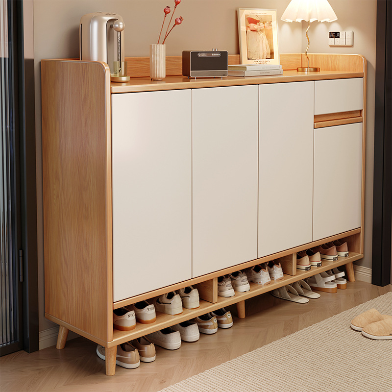 Log-Style Shoe Cabinet for Home Entrance, Integrated Entryway Storage Cabinet, New Model with Large Capacity and Multi-Layer Shoe Cabinet