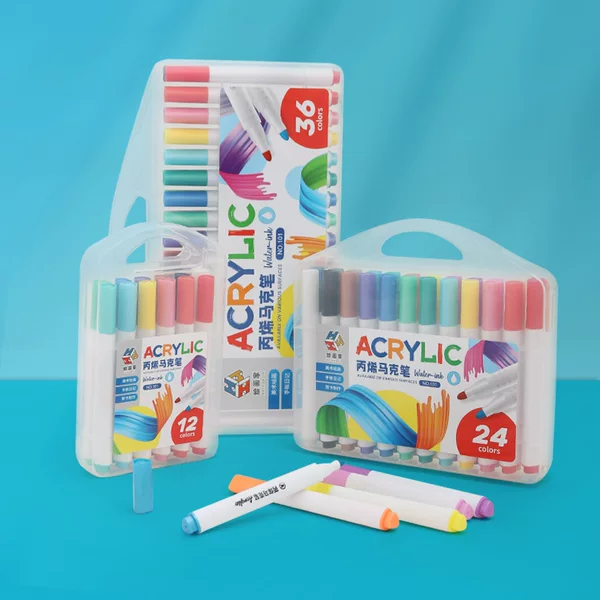 12 Color Acrylic Marker Pen Wholesale 24 Color Student 36DIY Painting Graffiti Multi Purpose Pigment Acrylic Pen Watercolor