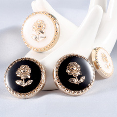 High-end brocade button cashmere retro women's luxury coat sweater open jacket gold versatile metal buttons