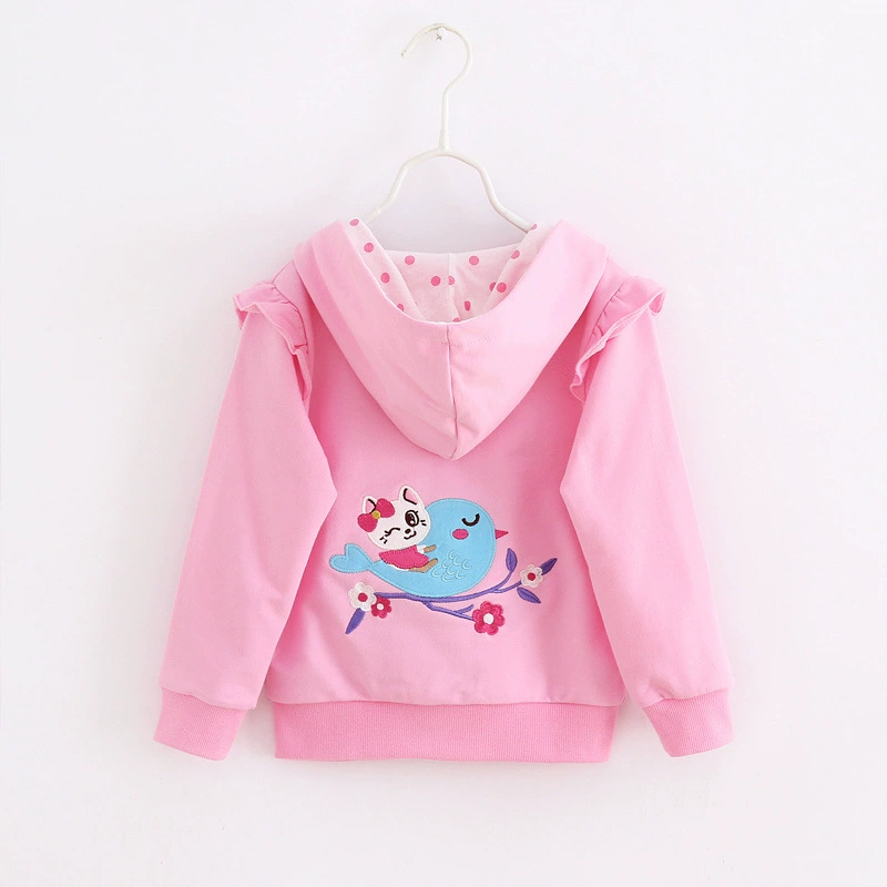 Верхняя одежда для девочек, весенне-осенняя двухслойная утолщенная куртка в корейском стиле, верхняя одежда среднего и большого размера, модный детский повседневный кардиган