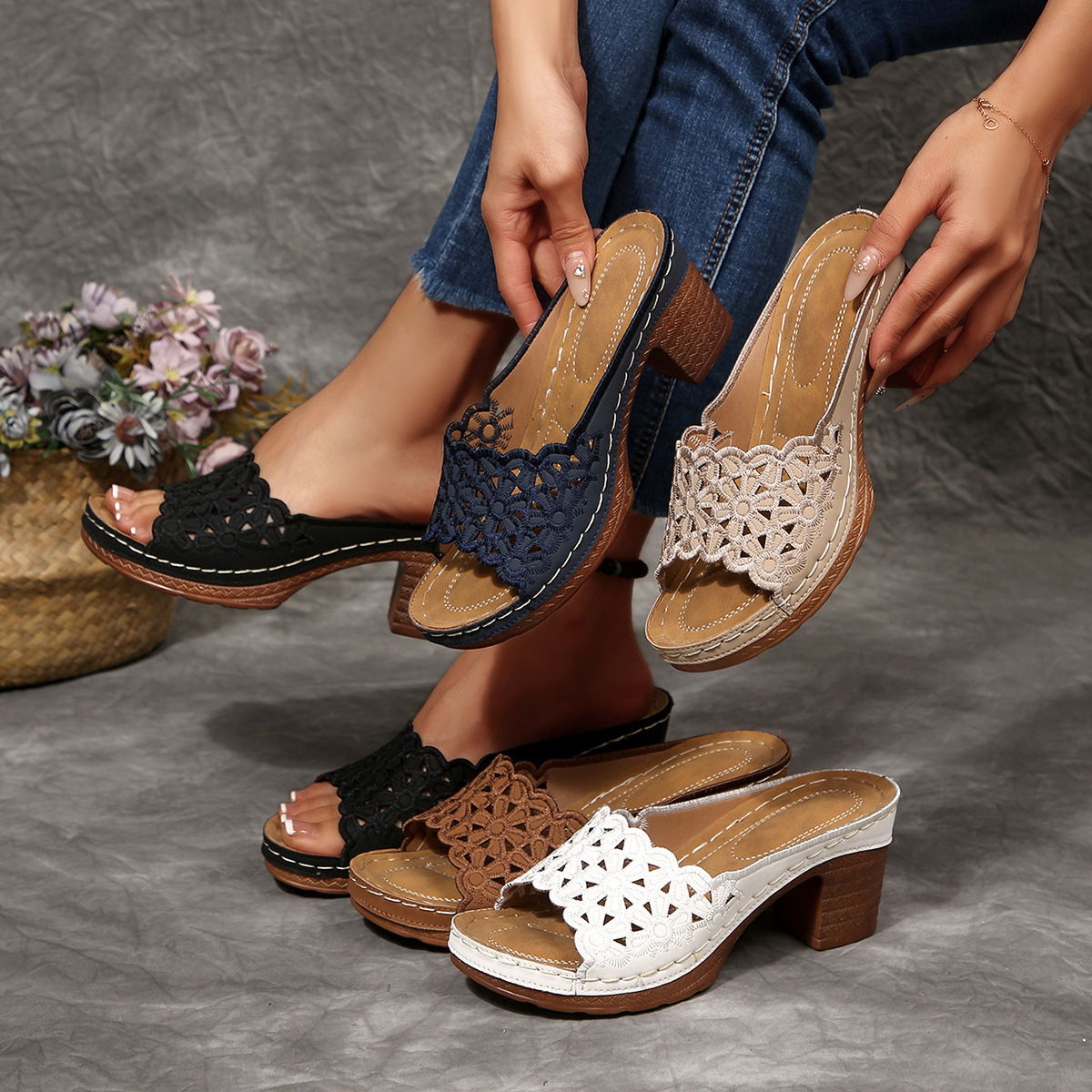 fashionable summer women's women's slippers platform