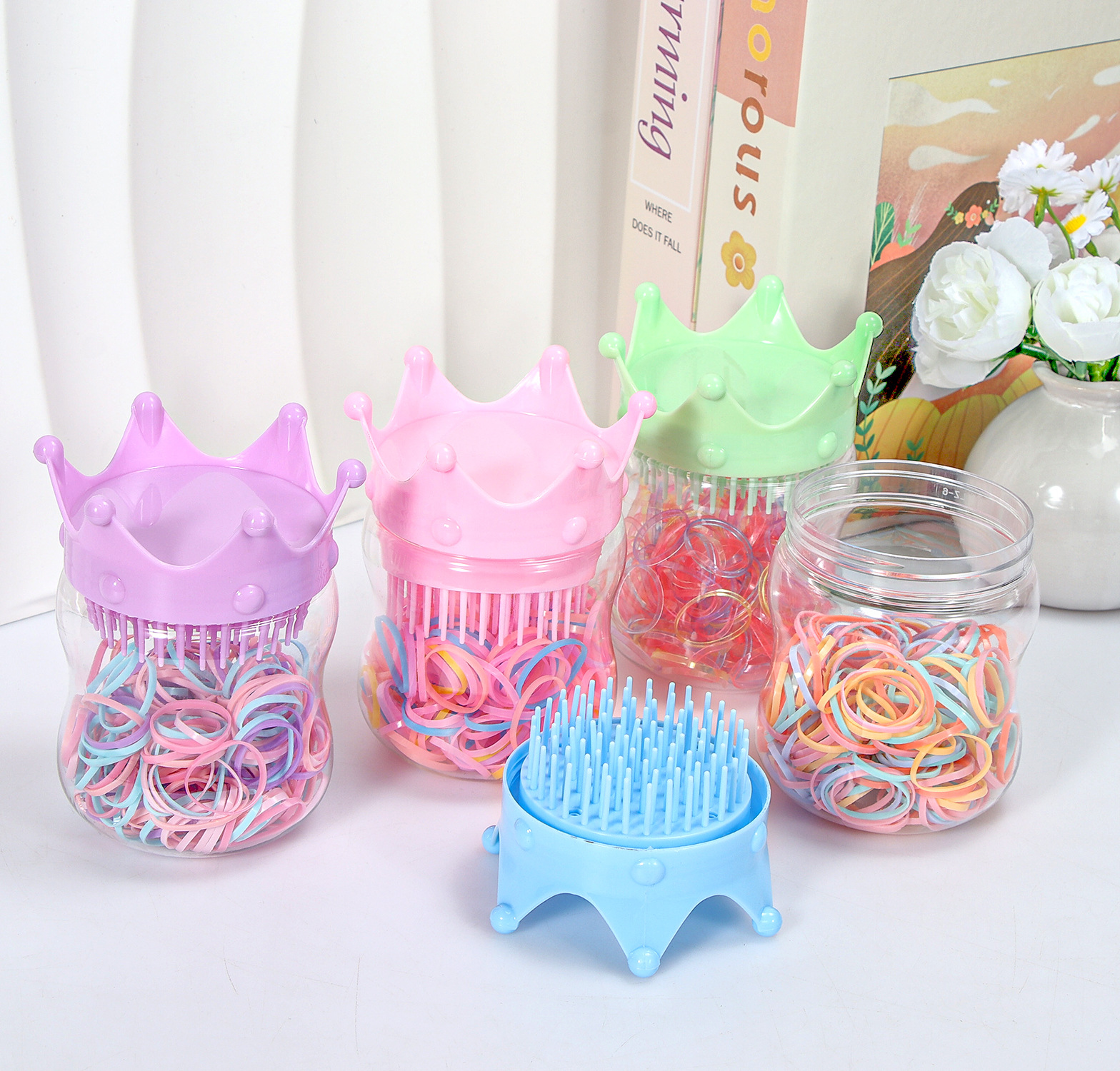 Banda de goma negra para niños, alto valor elástico, duradero, lazo para el cabello, no daña el cabello, anillo para el cabello de goma, accesorios para la cuerda para la cabeza, puesto