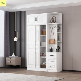 European-Style Wardrobe Solid Wood Package Installation Wardrobe Home Bedroom Simple Assembly Solid Wood Cabinet Storage Cabinet Children's Wardrobe