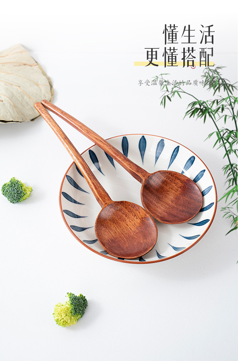 日韩龟甲木餐具烹饪勺 网红吃播水瓢酒瓢家用长柄勺料理搅拌木勺-阿里巴巴