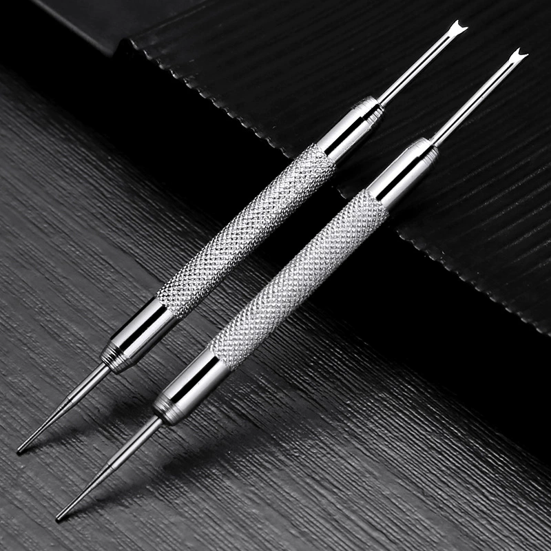 Инструменты для ремонта часов, двусторонние зубцы для ушей, инструменты для снятия ремешка для часов, инструменты для разборки и сборки, вилки для ушей, стальные регуляторы ремешка для часов.