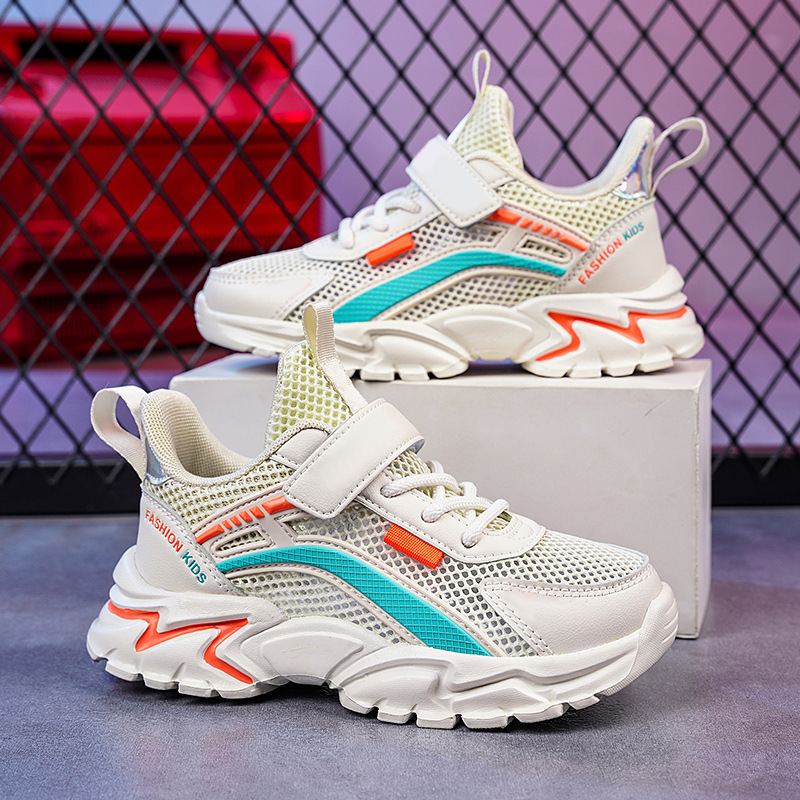 Zapatos para niños verano 2024 nuevos zapatos de malla para niños pequeños zapatos blancos zapatos de malla transpirables estudiantes