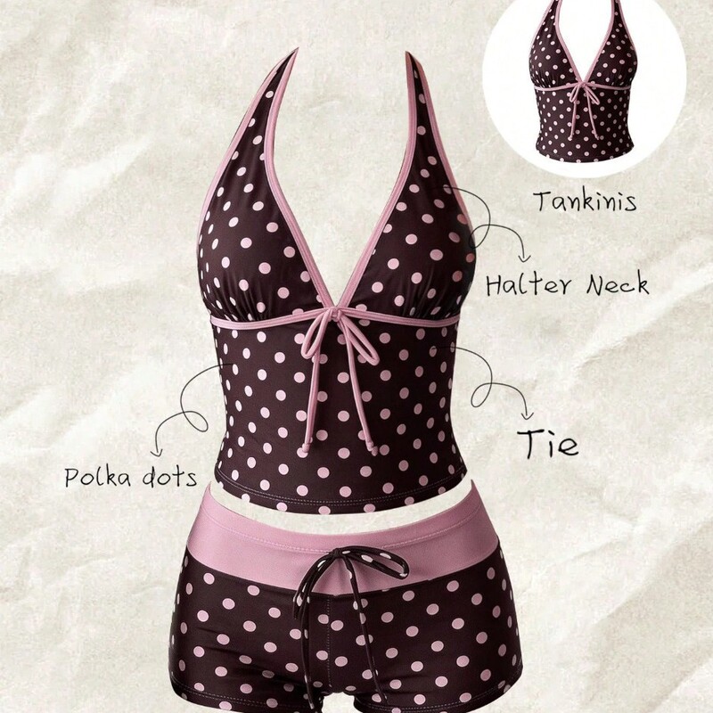 2026 Hot-Selling European and American Cross-Border Women's 2-Piece Swimsuit Multi-Color Polka Dot Tie Bikini Sexy Bikini