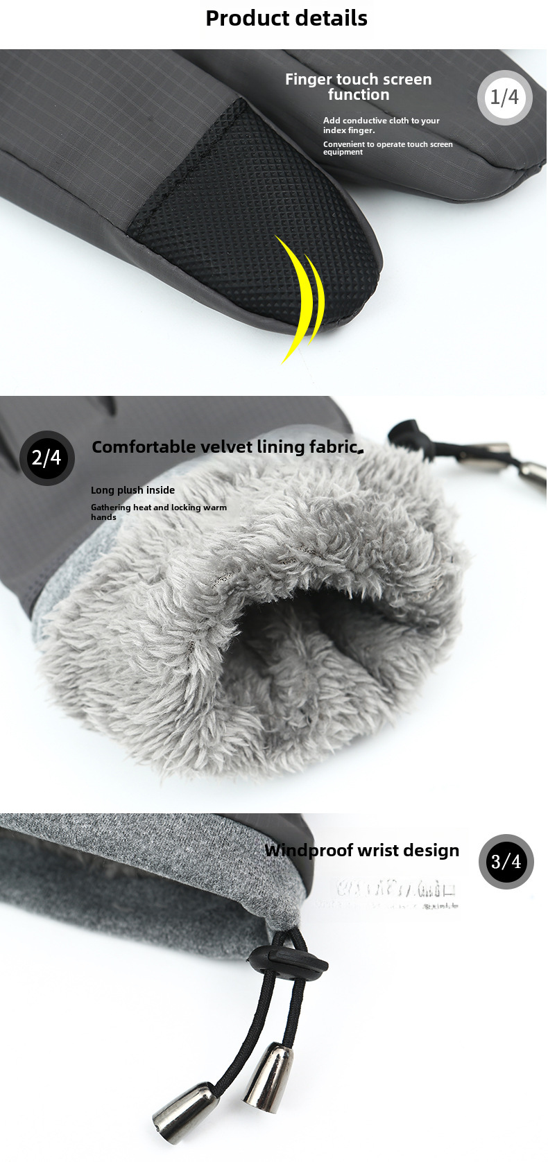Herre vinter husholdning efterår yderhud følelse ski varm vindtæt vandtæt fortykket fleeceforet kuldebestandig touchscreen ridehandsker_voghion.com