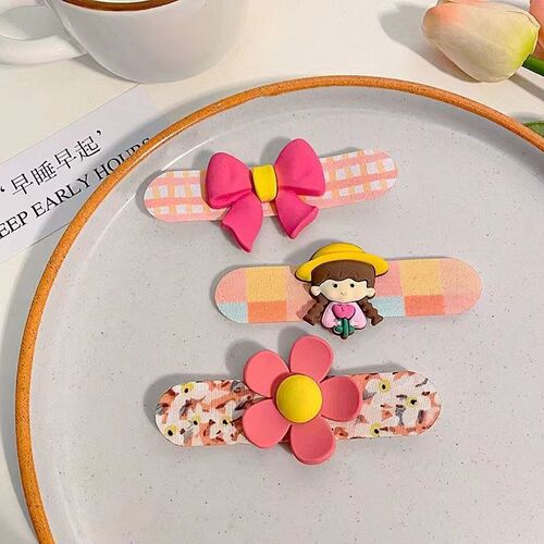 Children's cartoon Velcro hair accessories for girls and babies short hair stickers for little girls bangs stickers for broken hair artifact headwear