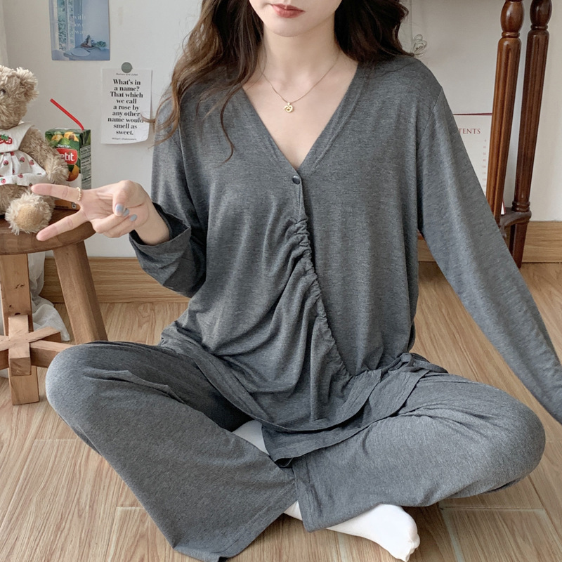 Modal Kimono Postpartum Clothing Summer Thin Style August Postpartum Plus Size Maternity Pajamas Summer Maternity Nursing Breastfeeding 7