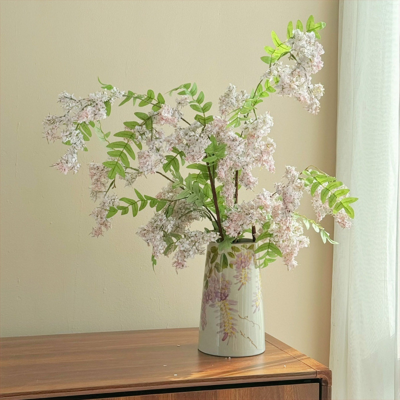 景徳鎮ハイエンドセラミック手描き花瓶シンプルモダンなドライフラワー水耕栽培花器具家の装飾装飾品|undefined
