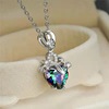 Fashionable pendant heart shaped, diamond necklace, tourmaline crystal, accessory, jewelry, Birthday gift, wholesale