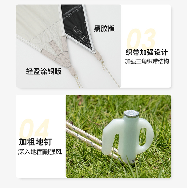 Outdoor Vinyl Canopy Thickened Tent Portable Camping Sunshade Rainproof Sun Protection Hexagonal Octagonal Picnic Butterfly-Shaped