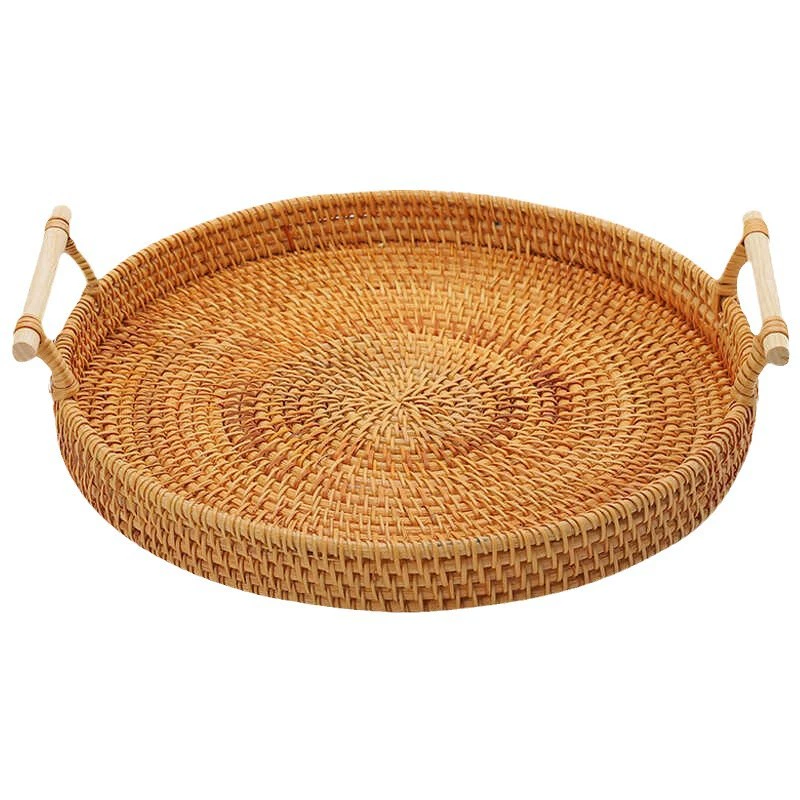 Fruit woven Japanese storage basket, handmade, bread