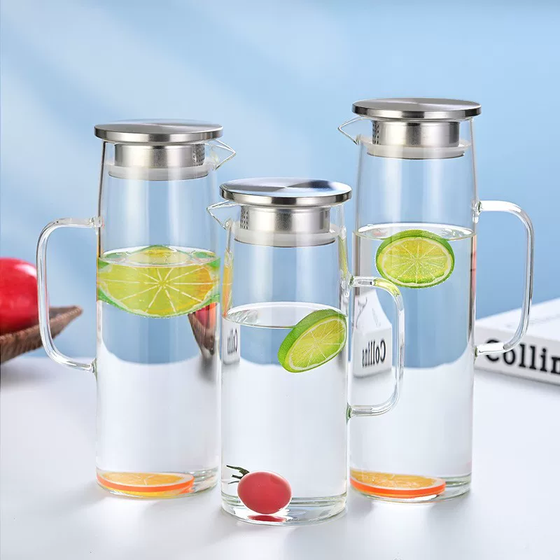 Glass capacious teapot stainless steel