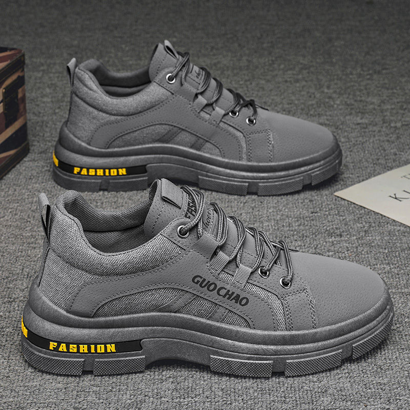 Korean Style 2025 Spring and Autumn Comfortable and Fashionable Work Shoes, Wear-Resistant Casual Sneakers, Workwear Men's Shoes