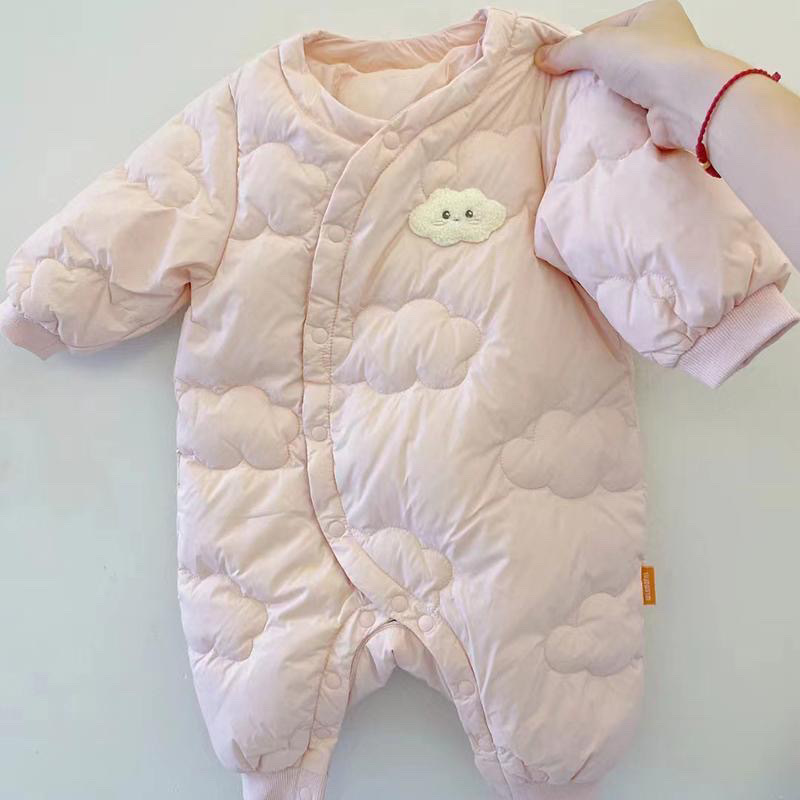 6ヶ月から12ヶ月まで、超かわいいベビーダウンコットン冬用ジャンプスーツ、お出かけ用抱っこ服、ハイハイ服、ベビー冬服|undefined