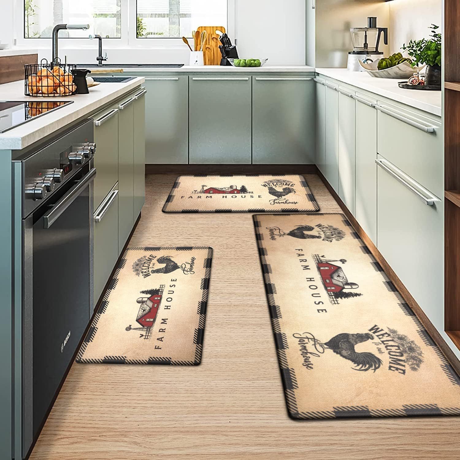 Teppich für Zuhause und Küche, dicke, lange Streifen, Kombination aus Bodenmatte, Ölabsorption und Schmutz abweisender Badezimmer-Fußmatte_voghion.com