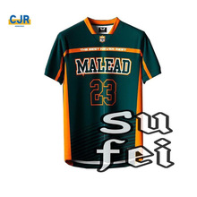 2025新款跨境男士橄榄球服T恤 3D高清数码印花时尚男装橄榄球T恤