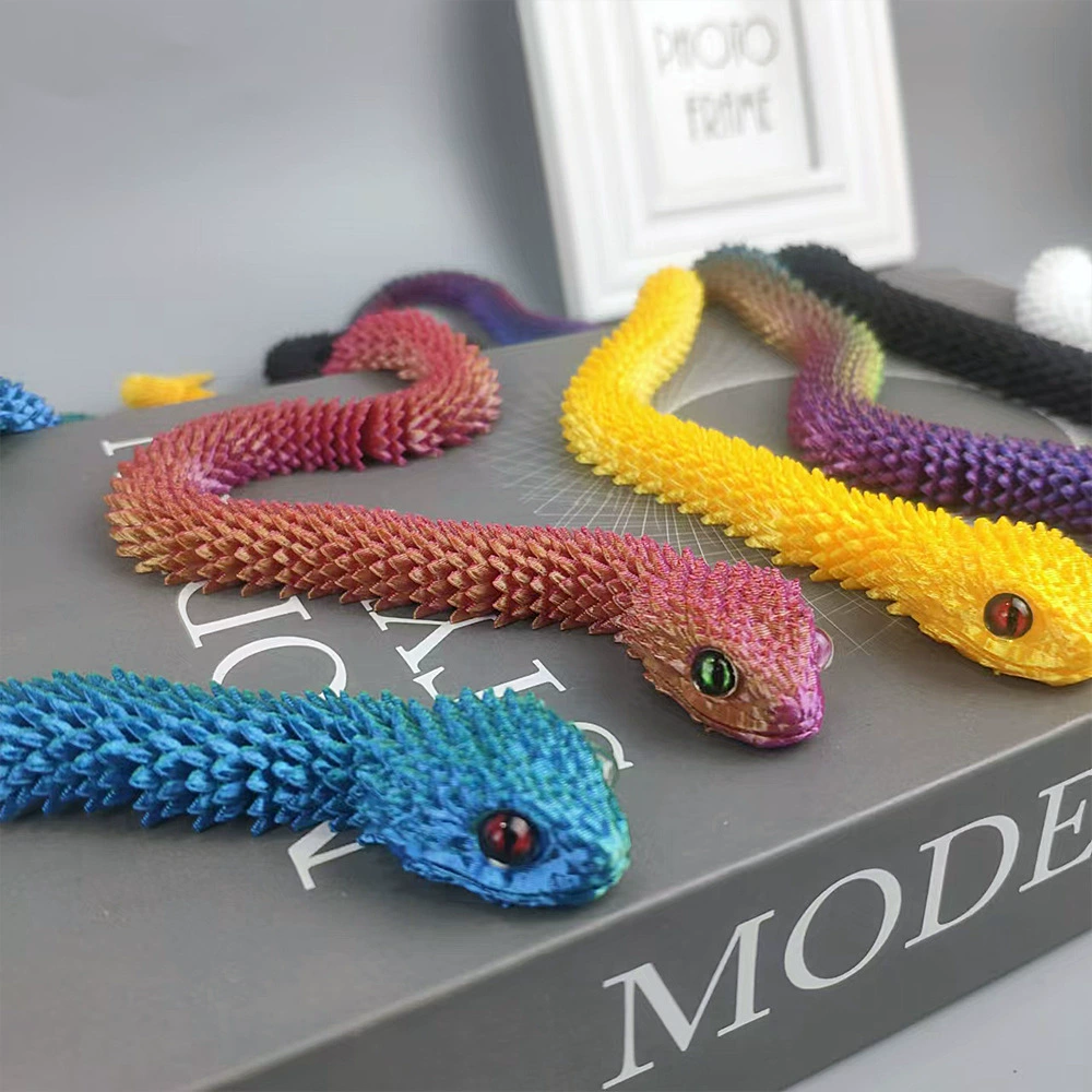 Декоративный 3D-печатный статуэтка-змея с подвижными суставами, в юго-восточном азиатском стиле, реалистичный, уникальный, коллекционный подарок в стиле фэнтези.