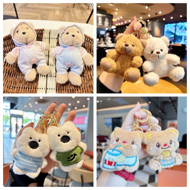 Cute Internet Celebrity Bear Pendant Plush Toy Doll Keychain Cartoon Bag Pendant Grabber Doll Gift