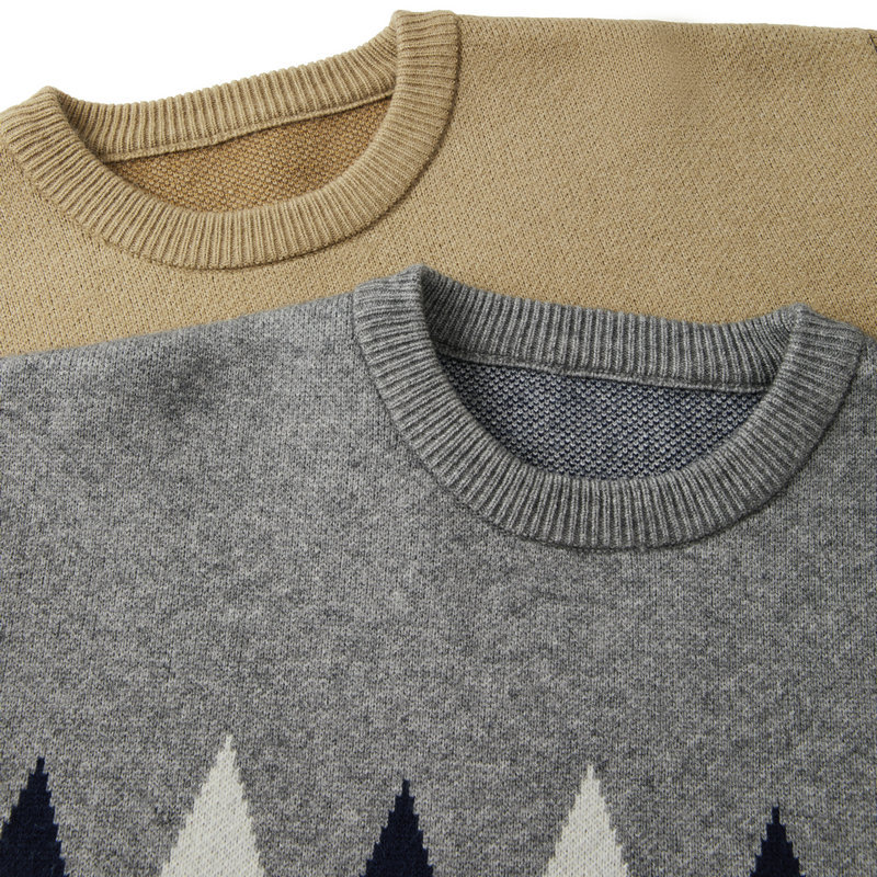 Herrenbekleidung Pullover Herren lockerer Herbst und Winter neuer Strickpullover einfacher täglicher Pendel-Rundhals-Freizeitpullover_voghion.com