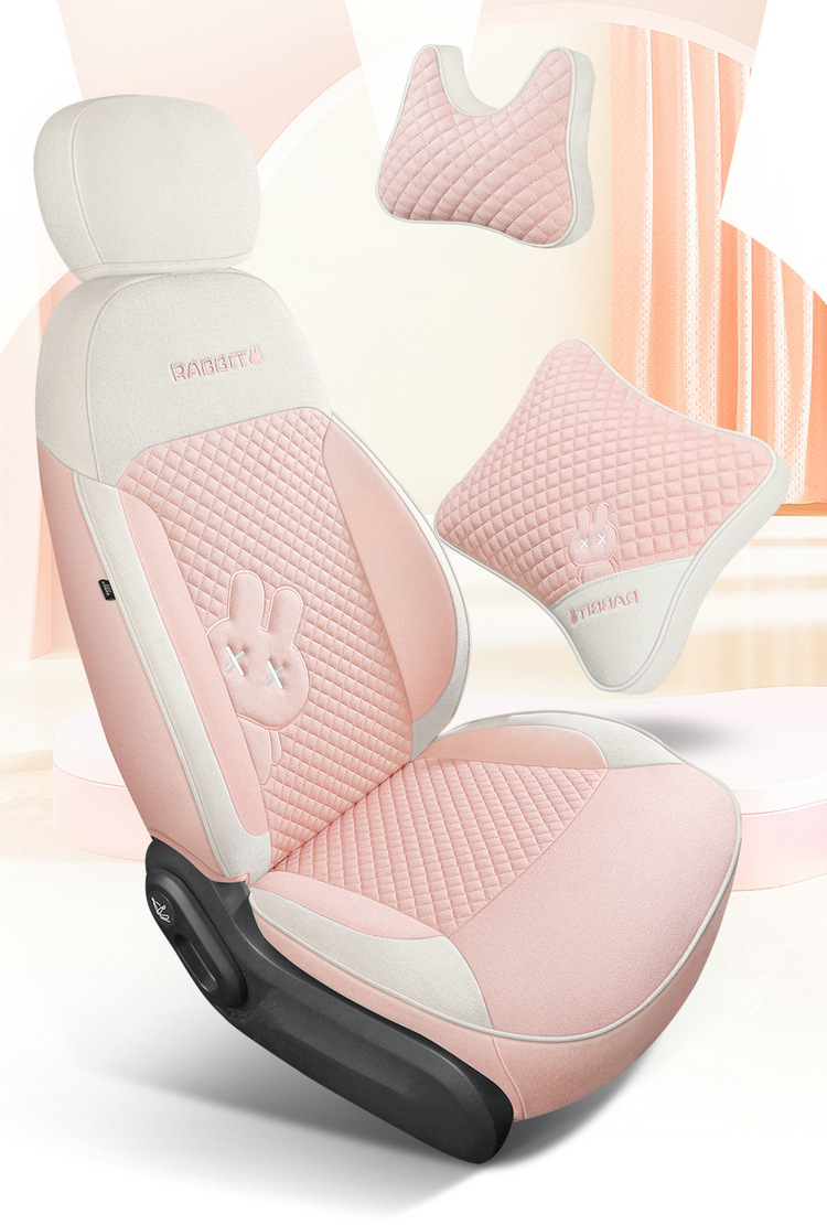 Waxy corn Lumin linen car seat cushion fully surrounded by cotton and linen seat cover cartoon cute goddess four seasons seat cover