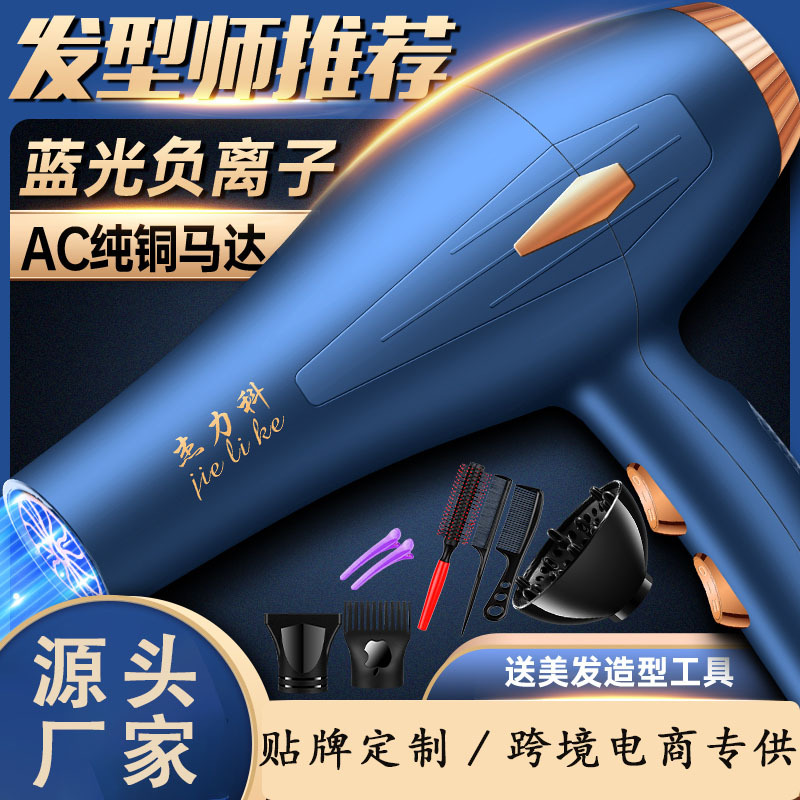 New Salon Hurricane Hair Dryer AC Cold and Hot Hair Dryer Simple Source Factory Direct Blue Light Hair Dryer