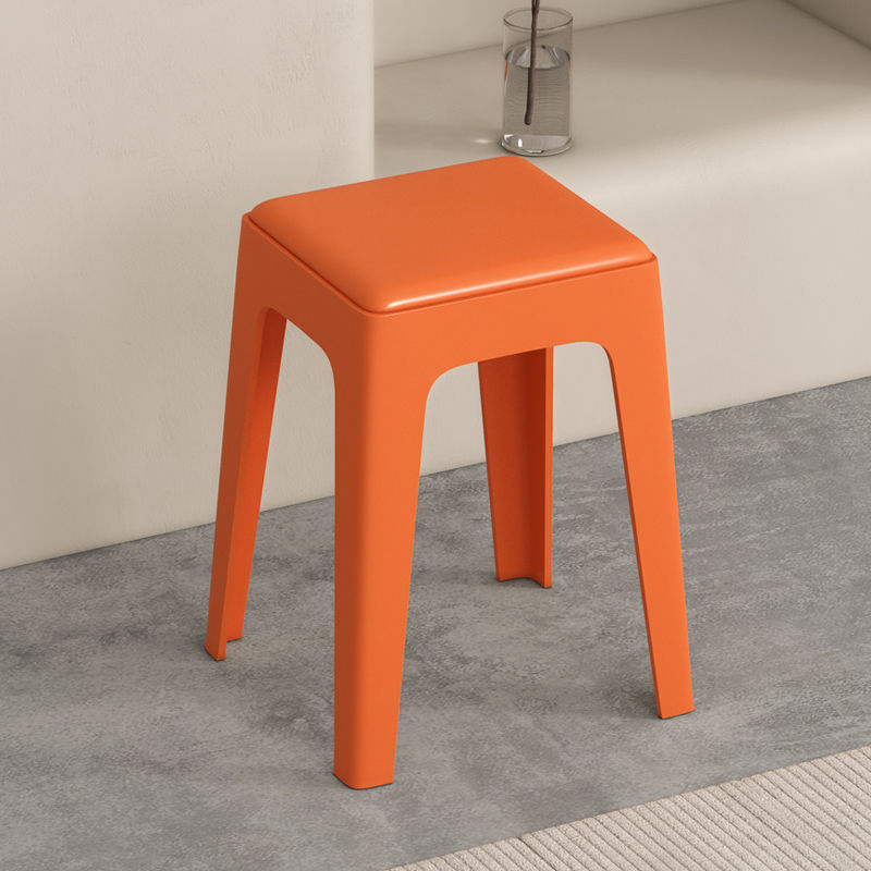 Taburetes de plástico, taburetes de paquete blando extra grueso, taburetes de paquete blando, taburetes cuadrados, taburetes de mesa de comedor modernos y simples, bancos altos.