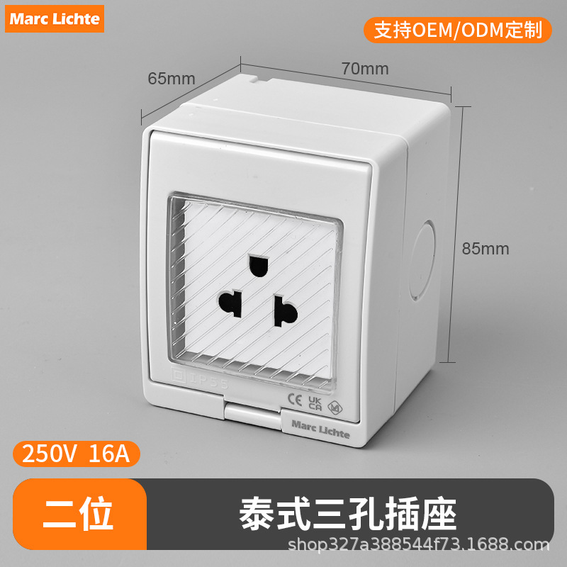 IP55 enchufe de interruptor impermeable abierto estándar nacional multifuncional de tres agujeros estándar europeo no estándar caja de enchufe de interruptor image 27