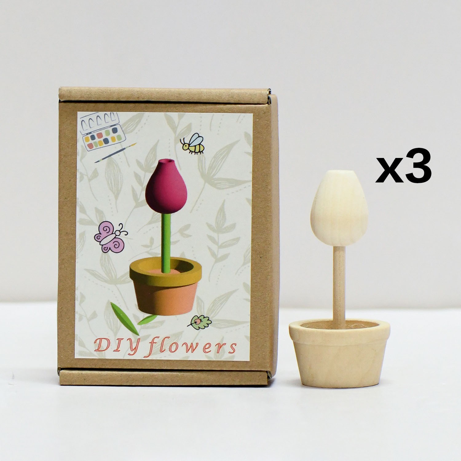 Nuevo producto bricolaje pintado a mano madera embrión fruta árbol de Navidad campana hongo casa se puede colorear regalo de vacaciones preescolar