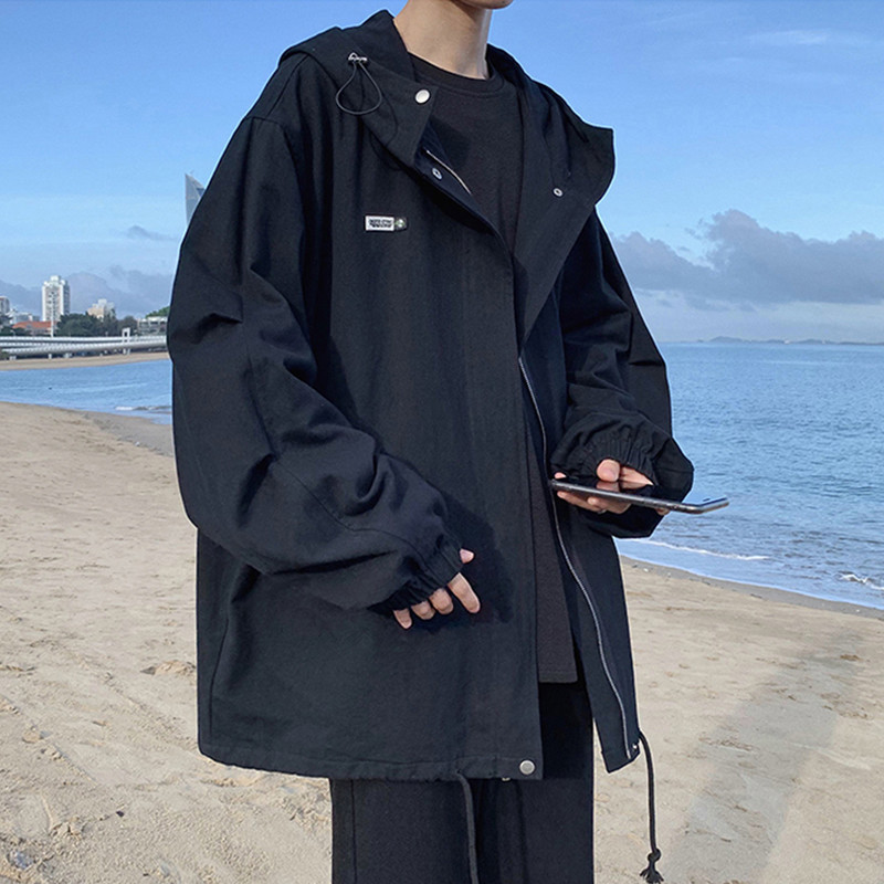 Cross-border men's spring outerwear, autumn and winter trendy, versatile, stylish, loose-fitting, cool and edgy jacket for men.