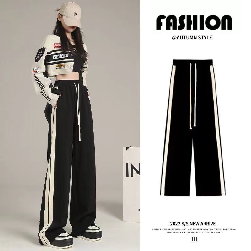 Wide Leg Pants Women's Drooping Fall/Winter Ins Trend All-match 2022 New Loose Straight Casual Sports Pants