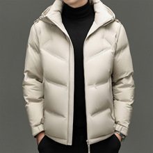 保暖防寒时尚潮流高端白鸭绒羽绒服2025冬季中年男士商务休闲外套