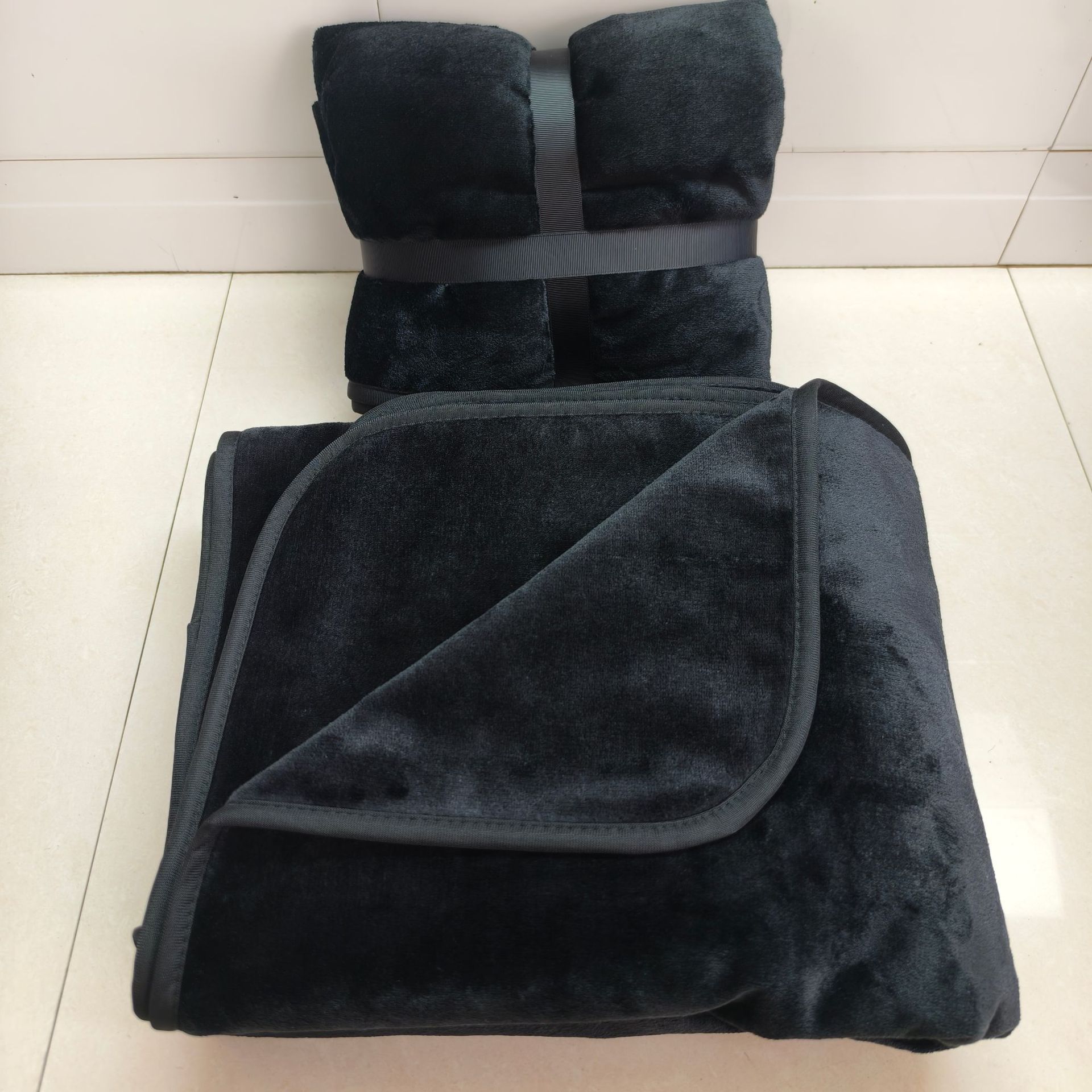 방수 담요 블랙 양면 프렌치 벨벳