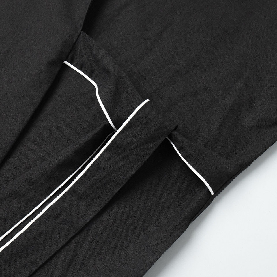 Bộ đầm hai món nữ áo cardigan cổ chữ V dài tay phối quần ống rộng — Màu be, Xanh lá cây, màu đen chi tiết 21