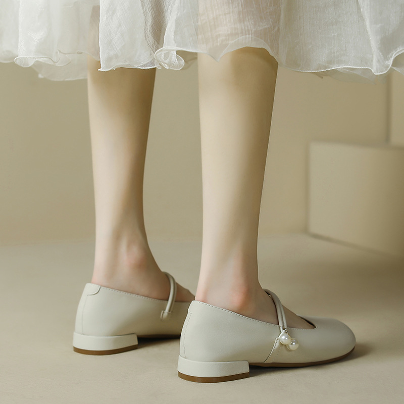 Traditional Chinese Style Soft Leather Mary Jane Ballet Flats_voghion.com