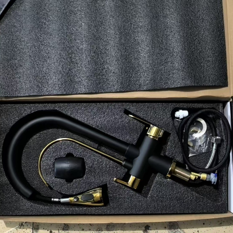 Grifo Extraíble de Cocina para Agua Potable de Cobre, Agua Fría y Caliente 3 en 1, para Fregadero