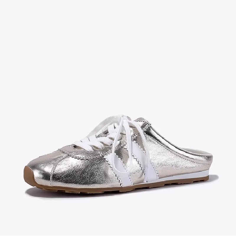 Trendy Bunan 2025 nuevas zapatillas retro de nicho de medio bolso mujeres sin tacón zapatos de entrenamiento alemán zapatos planos antideslizantes Forrest