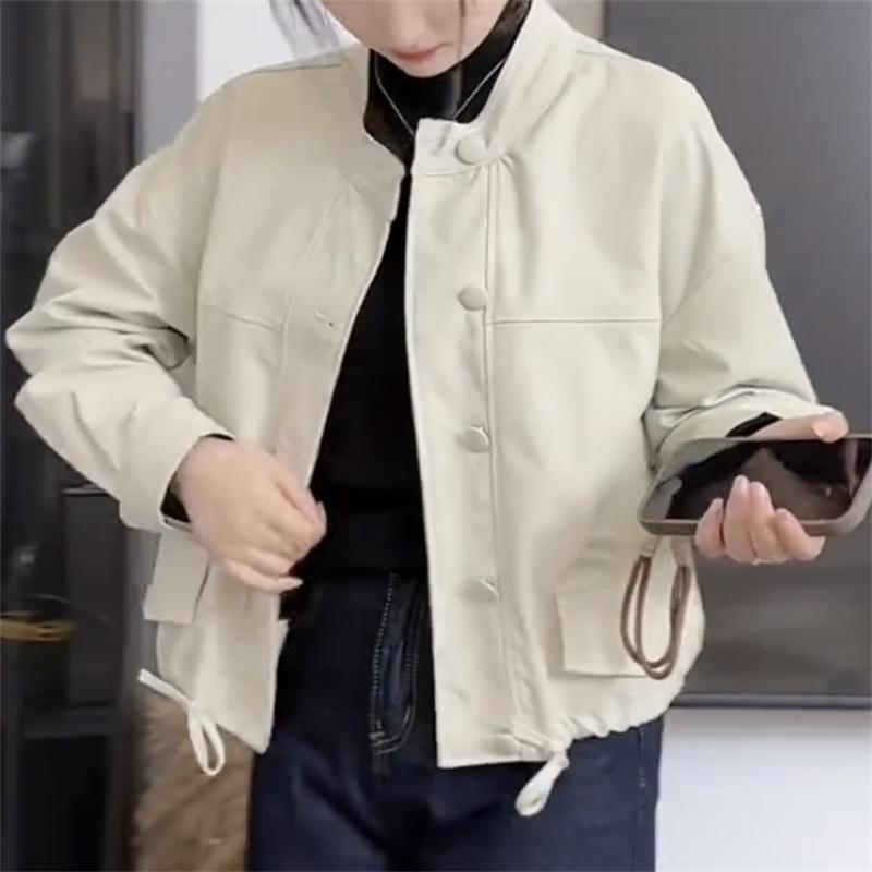 This Year's Hottest Style, Super Nice-Looking, Elegant, Stand-Up Collar, Short Jacket, Women's Casual Loose Slimming Look Top Jacket for Small People