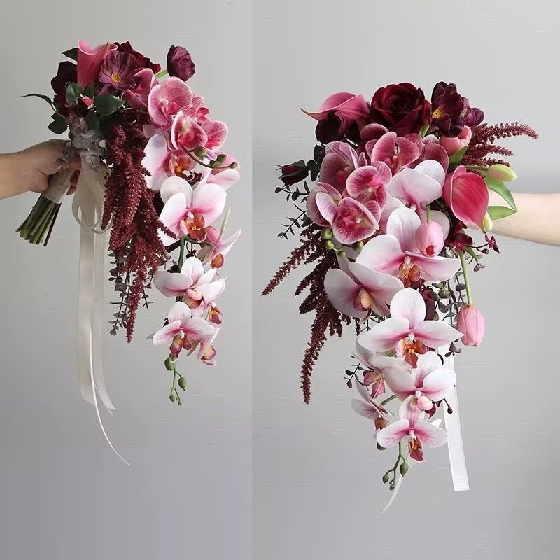 批发手捧花假花 瀑布水滴款新娘花束结婚摄影花家居台面|undefined
