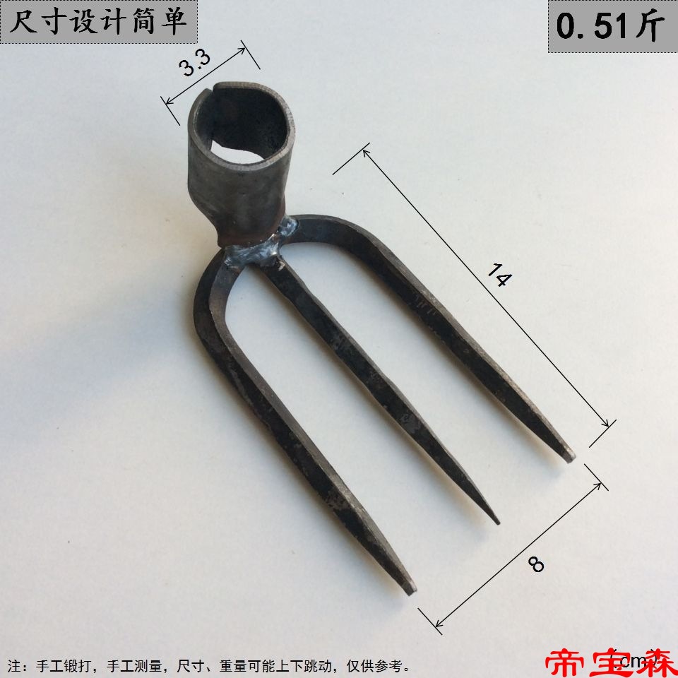 鍛打四齒小耙頭手工鍛打四齒耙子鍛打小耙子抓鈎鐵耙泥耙工農園林