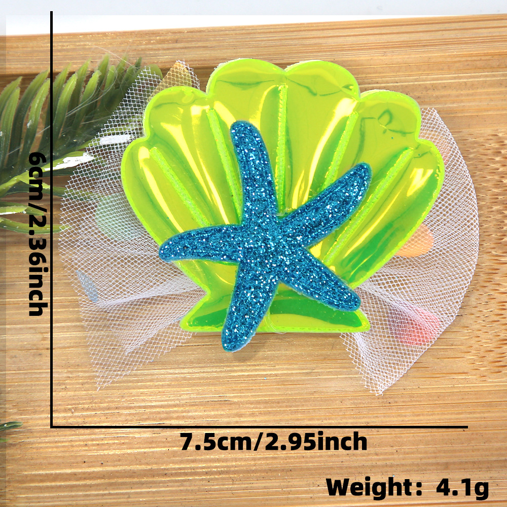 Cartoon shell starfish clip de pelo tema mar decoración de fiesta de cumpleaños clip de pelo borde clip de sequela clip de pelo