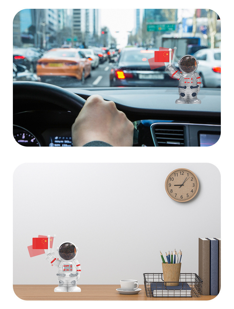 Solar car space suit car ornaments high-end creative astronaut car center console high-end jewelry men